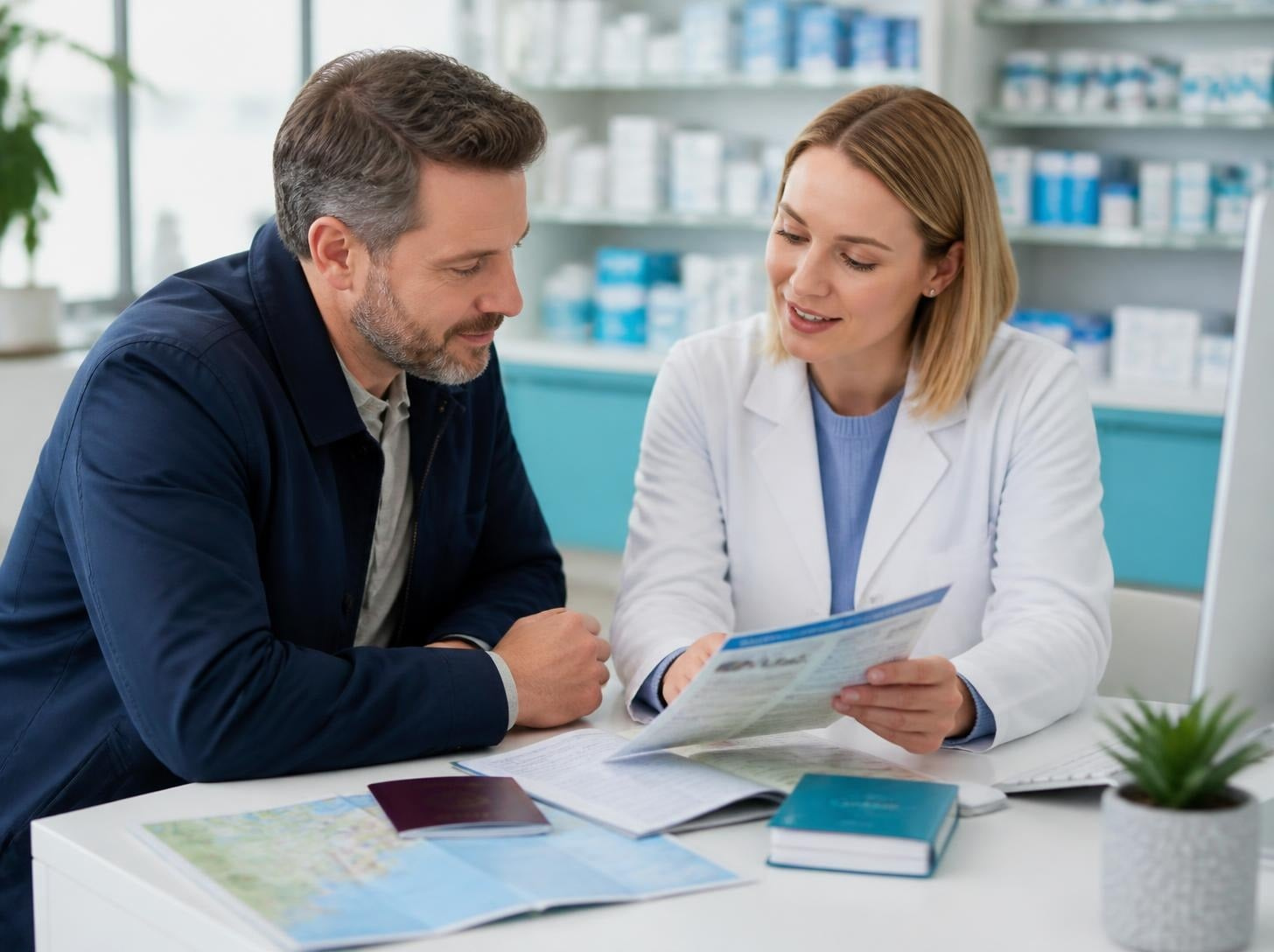 Travel documents and professional pharmacy travel advice